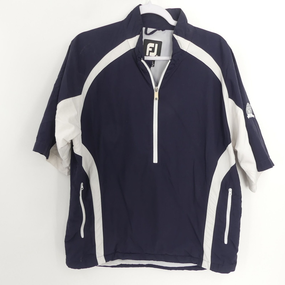 FootJoy Golf Windshirt Blue White Valencia Country Club Men's‎ Medium